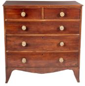 A George III mahogany chest of drawers,
