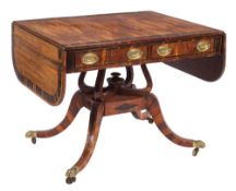 A Regency coromandel banded sablicu sofa table,