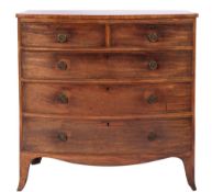 A George III mahogany bowfront chest of drawers,