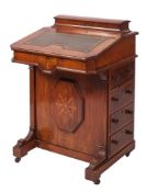 A Victorian walnut Davenport,