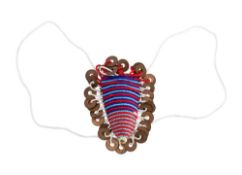 An East African bridal adornment: the coloured bead pendant with striped decoration with a fringe