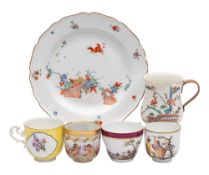 A mixed lot of 18th century Meissen and other Continental porcelain including a Meissen Kakiemon