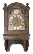 Christian Lange, London, a black lacquered hooded wall clock the eight-day duration,