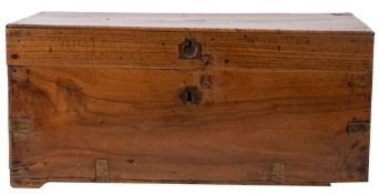 An Anglo Colonial brass mounted camphorwood chest,