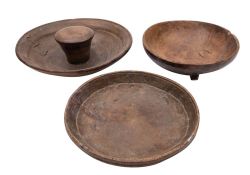Three treen bowls or drinking vessels, 18th/19th century,