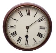 An early 20th century mahogany wall clock having an eight-day duration,