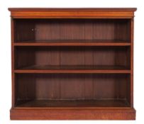 A Victorian oak open bookcase,