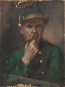 John Shapland (British, 1865-1929) Portrait of a soldier smoking a pipe oil on canvas 40.