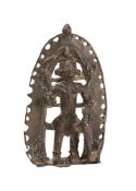An Indian bronze figure of a deity multi-armed and within a pierced arch, 19th century or later,