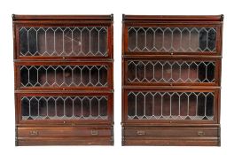 A pair of mahogany and glazed bookcases, by Globe Wernicke,