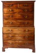A George III mahogany chest on chest,