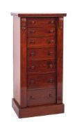 A Victorian mahogany Wellington chest, mid 19th century; of typical form,