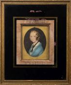 British School (mid-19th century) A miniature portrait of a young girl watercolour on card 8 x 6cm