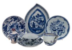 A small group of Chinese blue and white porcelain,