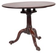 A George II mahogany circular occasional table,