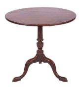 A George II mahogany flip top tripod occasional table,