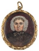 English School (early 19th Century) A miniature portrait of a lady shoulder-length,