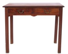 A George III mahogany side table, circa 1765; the top with moulded edges, above twin frieze drawers,