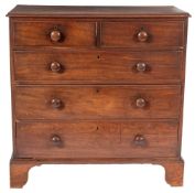 A George III mahogany chest of drawers,