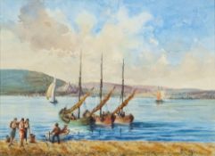 Robert Caruana Dingli (Maltese, 1881-1940) Fishing boats tying up,
