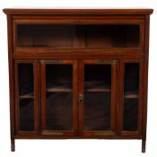 An Edwardian mahogany and glazed book or display cabinet,