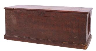 A Continental stained pine coffer,
