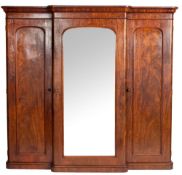 A Victorian mahogany breakfront compactum wardrobe,