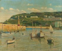 *Fred Bottomley (British, 1883-1960) The Harbour, St Ives signed lower right oil on canvas 49.