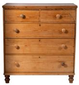 A Victorian pine chest of drawers,