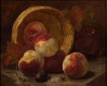 Circle of Eloise Harriet Stannard (British, 1829-1915) Still life of peaches,