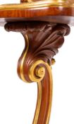 A George IV or William IV parcel gilt satinwood and embroidery worked screen stand,