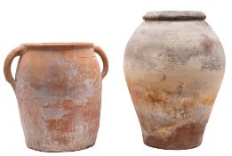 Two terracotta garden pots,