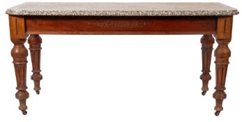 A Victorian mahogany and Dartmoor granite topped side table,