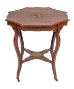 An Edwardian rosewood and marquetry occasional table, early 20th century,