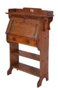 An oak upright bureau in Arts and Crafts style,