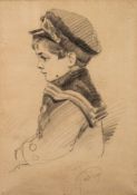 British School (early 20th century) Portrait of a young boy in a sailor suit indistinctly