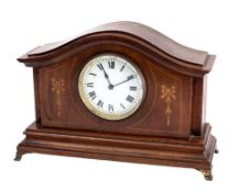 Three Edwardian mantel clocks Junghans having an eight-day duration movement striking on a gong,