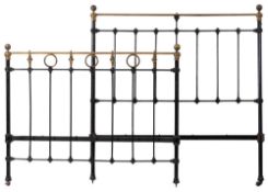 A Victorian iron and brass bedstead,
