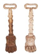A pair of cast iron door porters,