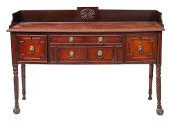 A George IV Irish mahogany sideboard, probably Cork city,