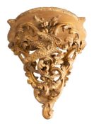 A giltwood and composition wall bracket in Rococo revival style,