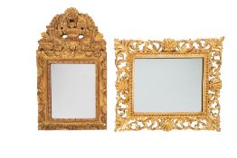 An Italian carved and giltwood framed rectangular wall mirror, in 18th century style,