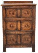 An oak chest of drawers in 17th century style,