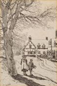 Edwardian School (circa 1900) Winter village scenes;