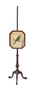 A George III mahogany pole screen,