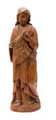 A North European sculpted softwood model of Saint Veronica holding her veil, 18th century,