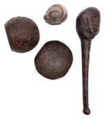 A group of four various items of ethnographica,