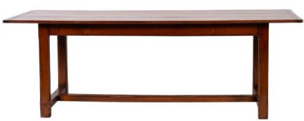 A stained hardwood refectory table in European style, 20th century,