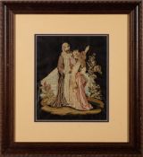 A William IV embroidery picture, 'The Faithful Dog, 1836, by B.W.