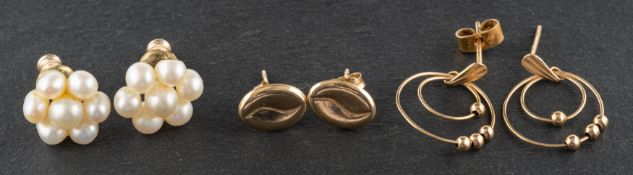 Three pairs of earrings,